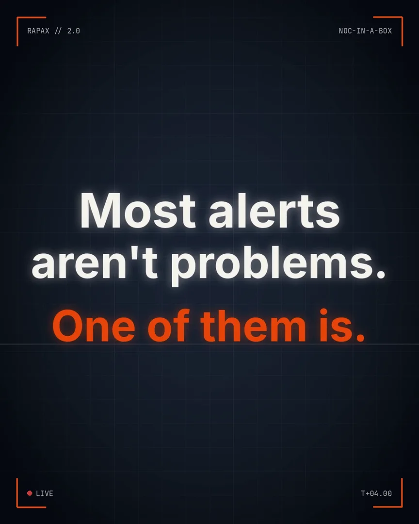 Video: Most alerts are not problems. One of them is. Rapax 2.0 NOC-in-a-Box film